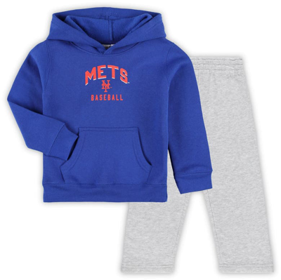 Outerstuff Kids' Toddler Royal/gray New York Mets Play-by-play Pullover Fleece Hoodie & Pants Set