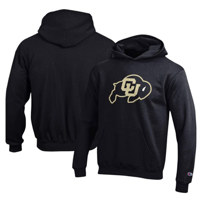 Champion Kids' Youth  Black Colorado Buffaloes Powerblend Primary Logo Pullover Hoodie