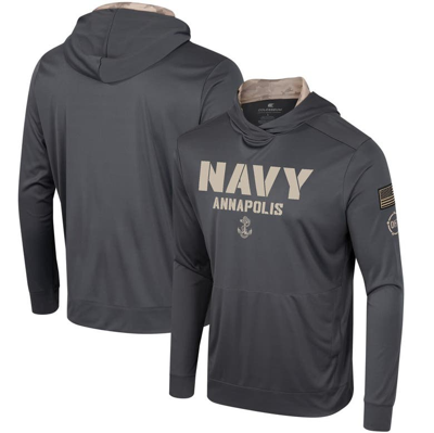 Colosseum Charcoal Navy Midshipmen Oht Military Appreciation Long Sleeve Hoodie T-shirt