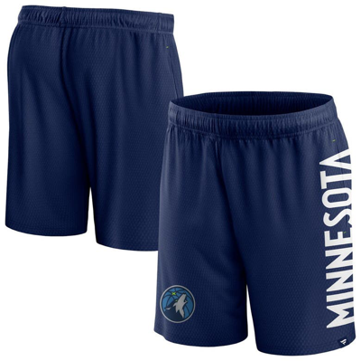 Fanatics Branded Navy Minnesota Timberwolves Post Up Mesh Shorts