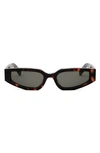 Celine Triomphe 54mm Geometric Sunglasses In Dark Havana / Smoke