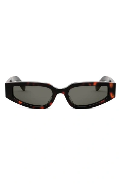 Celine Triomphe 54mm Geometric Sunglasses In Dark Havana / Smoke