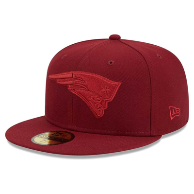 New Era Cardinal New England Patriots Color Pack 59fifty Fitted Hat
