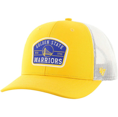 47 ' Gold Golden State Warriors Semi Patch Trucker Adjustable Hat