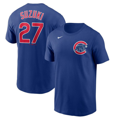 Nike Men's  Seiya Suzuki Royal Chicago Cubs Player Name And Number T-shirt