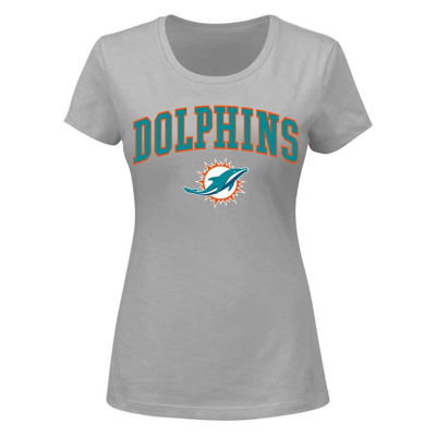 Fanatics Branded Heather Gray Miami Dolphins Arch Over Logo Plus Size T-shirt