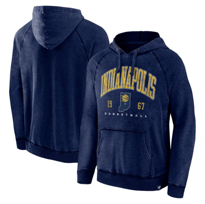 Fanatics Branded Heather Navy Indiana Pacers Foul Trouble Snow Wash Raglan Pullover Hoodie