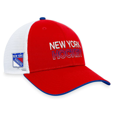 Fanatics Branded  Red New York Rangers Authentic Pro Rink Trucker Adjustable Hat