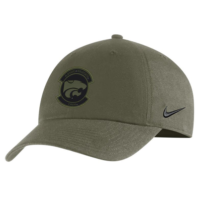 Nike Olive Kansas State Wildcats Military Pack Heritage86 Adjustable Hat