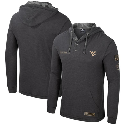 Colosseum Charcoal West Virginia Mountaineers Oht Military Appreciation Henley Pullover Hoodie