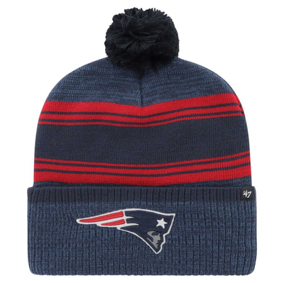 47 ' Navy New England Patriots Fadeout Cuffed Knit Hat With Pom