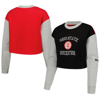 HYPE AND VICE HYPE AND VICE BLACK OHIO STATE BUCKEYES COLORBLOCK ROOKIE CREW PULLOVER SWEATSHIRT