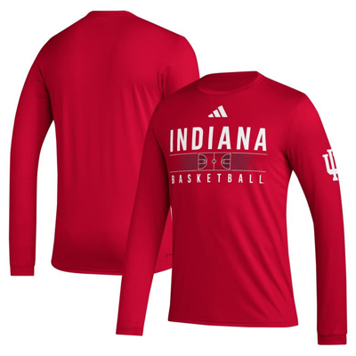 Adidas Originals Adidas Crimson Indiana Hoosiers Practice Basketball Pregame Aeroready Long Sleeve T-shirt