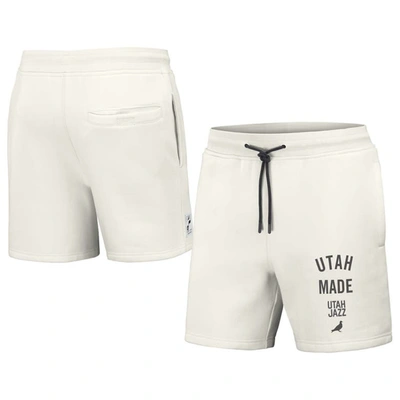 Staple Nba X  Cream Utah Jazz Heavyweight Fleece Shorts