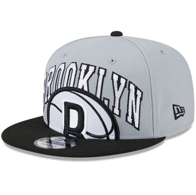 New Era Men's  Gray, Black Brooklyn Nets Tip-off Two-tone 9fifty Snapback Hat In Gray/black