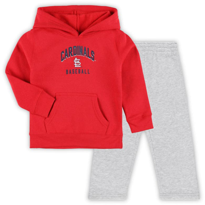 Outerstuff Kids' Toddler Red/gray St. Louis Cardinals Play-by-play Pullover Fleece Hoodie & Trousers Set