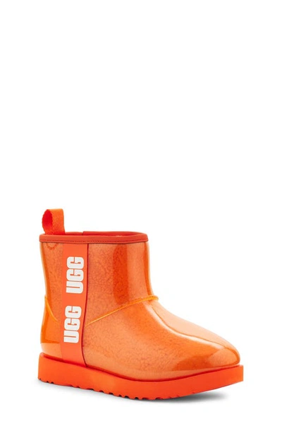 Ugg Kids' Mini Classic Ii Waterproof Clear Boot In Orange Soda