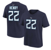 NIKE YOUTH NIKE DERRICK HENRY NAVY TENNESSEE TITANS PLAYER NAME & NUMBER T-SHIRT