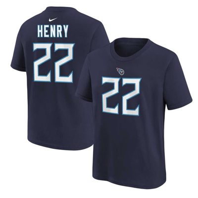 Nike Kids' Big Boys  Derrick Henry Navy Tennessee Titans Player Name And Number T-shirt