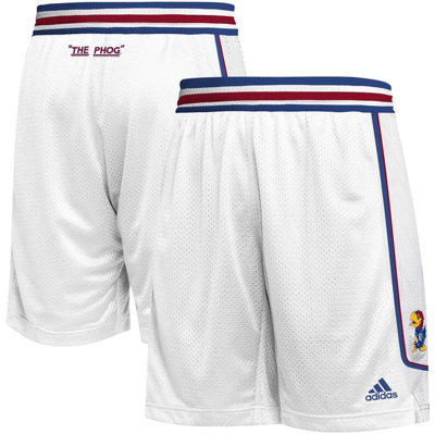 ADIDAS ORIGINALS ADIDAS WHITE KANSAS JAYHAWKS SWINGMAN REPLICA BASKETBALL SHORTS