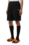 Burberry Raphael Logo Cotton Jersey Sweat Shorts In Black