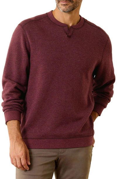 Tommy Bahama Flip Coast Abaco Reversible Jacquard Sweatshirt In Pinot Noir Heather