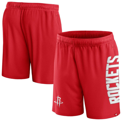 Fanatics Branded Red Houston Rockets Post Up Mesh Shorts