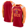 NIKE NIKE  RED/ORANGE TAMPA BAY BUCCANEERS CLASSIC ARC RAGLAN TRI-BLEND LONG SLEEVE T-SHIRT