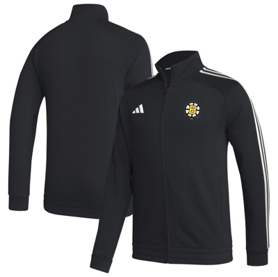 Adidas Originals Adidas  Black Boston Bruins Raglan Full-zip Track Jacket