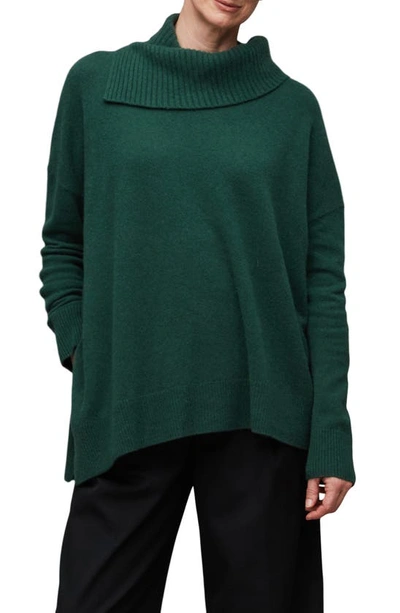 Allsaints Whitby Cashmere Blend Funnel Neck Sweater In Green