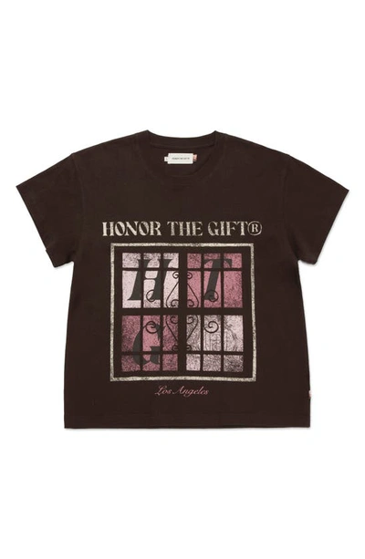 Honor The Gift Logo Window Cotton Graphic T-shirt In Black