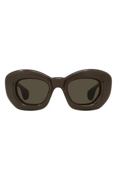 Loewe Men's Inflated Acetate-nylon Butterfly Sunglasses In Shiny Dark Brown