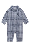 MILES THE LABEL GINGHAM BRUSHED ORGANIC COTTON FLANNEL ROMPER
