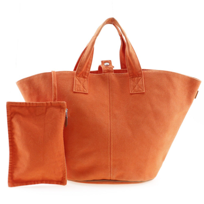 Hermes Hermès Panier De Plage Orange Canvas Tote Bag ()