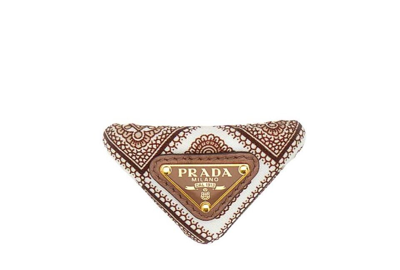 Prada Triangle Logo Hair Clip In Multi