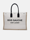 SAINT LAURENT 'RIVE GAUCHE' LARGE BEIGE LINEN BAG