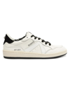 Schutz Mixed Leather Low-top Sneakers In White Black