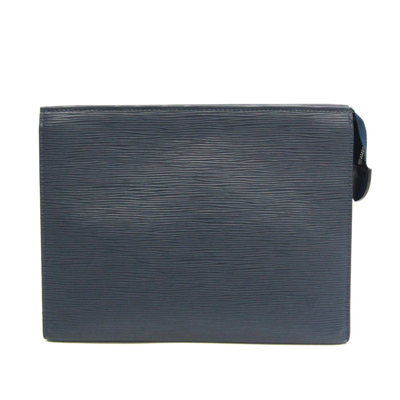 Pre-owned Louis Vuitton Poche Toilette Leather Clutch Bag () In Blue