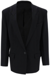 Attico Glen Oversized Blazer In Stretch Wool