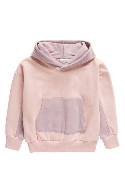 Tiny Tribe Kids' Cotton Blend Colorblock Hoodie In Lilac