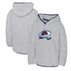 Outerstuff Girls Youth Heather Gray Colorado Avalanche Ultimate Teddy Fleece Pullover Hoodie In Heather Gray
