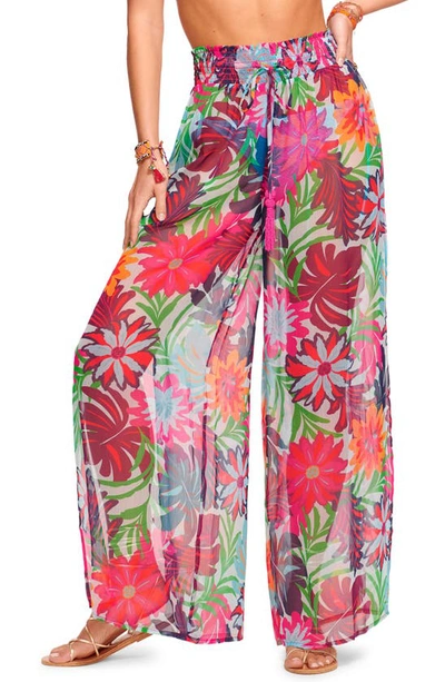 Ramy Brook Lancaster Multi-flower Printed Pants In Tropical Flower