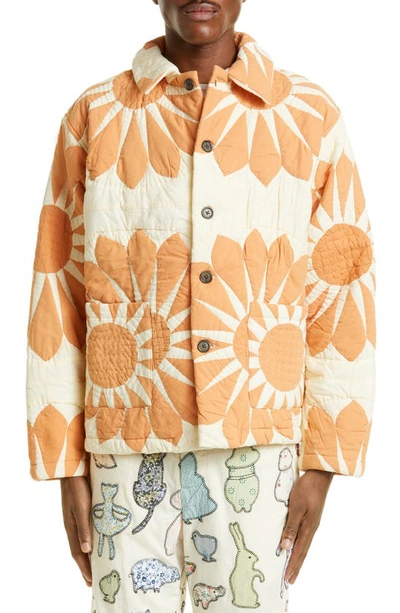 Bode Grand Daisy Quilted Cotton Jacket In Pastel
