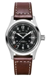 Hamilton Khaki Field King Auto Day-date Black Dial Men's Watch H64455533 In Brown/black/silver