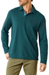 Tommy Bahama Blooms Five O'clock Islandzone® Long Sleeve Performance Piqué Polo In At Sea