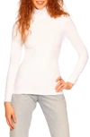 Susana Monaco Mock Neck Long Sleeve Top In Sugar