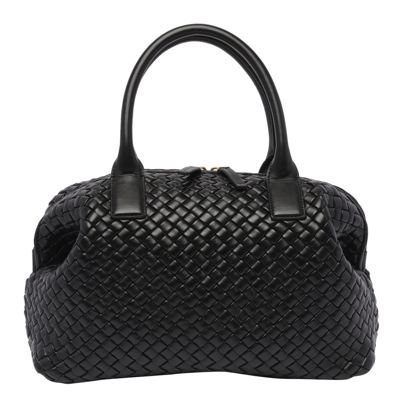 Bottega Veneta Braided Zipped Handle Bag In Black