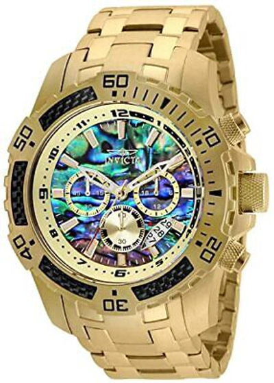 Pre-owned Invicta Men's Analog Quartz Gold Color Stainless Steel Strap Wrist 25094 Watch