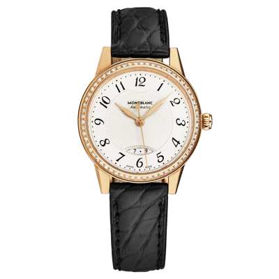 Pre-owned Montblanc Mont Blanc Women's 'boheme' Silver-white Dial Black Strap Automatic Watch 111059