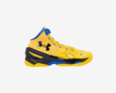 Pre-owned Under Armour Stephen Curry 2 Double Bang Steeltown Gold Taxi Yellow Blue Size